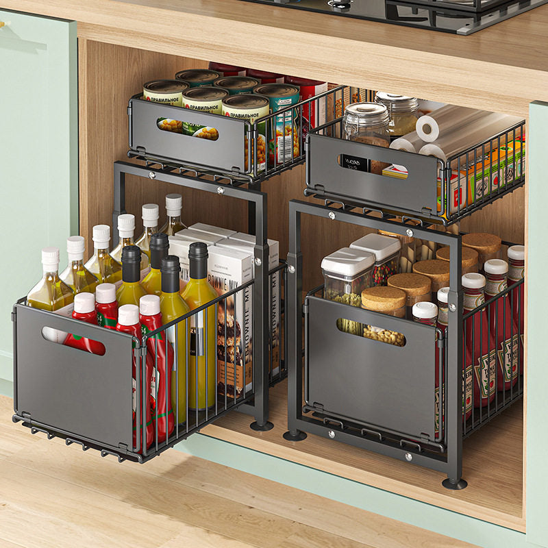 Adjustable Pull Out Kitchen Cabinet Organizer