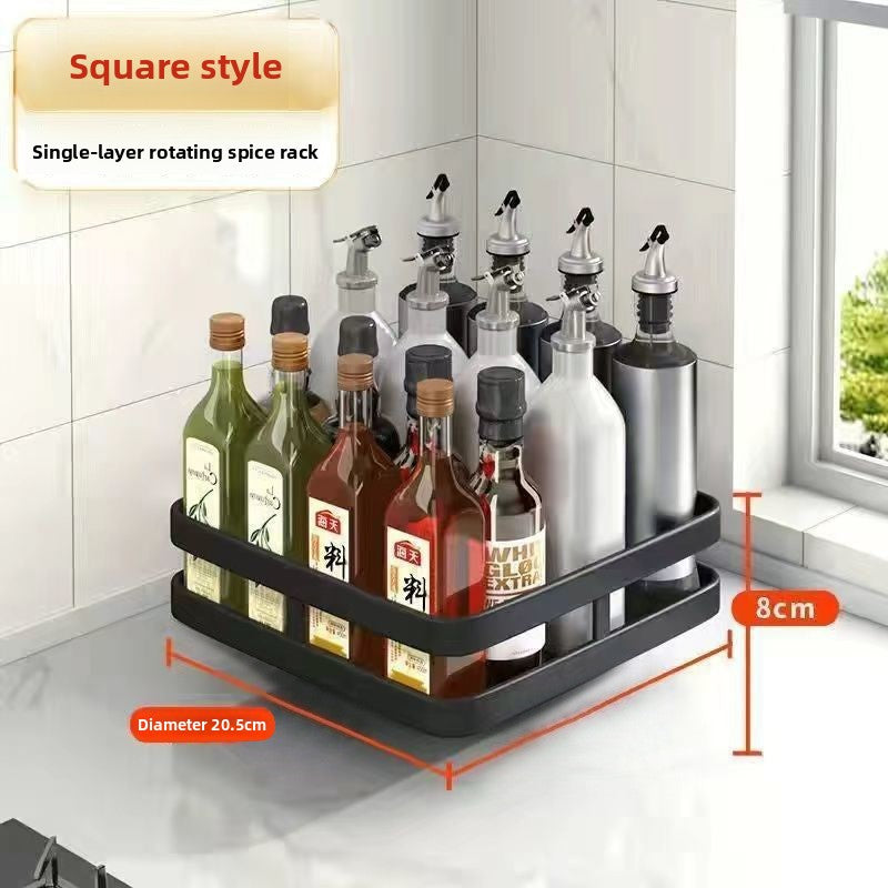 Rotatable Multi-Layer Metal Kitchen Countertop Storage Rack