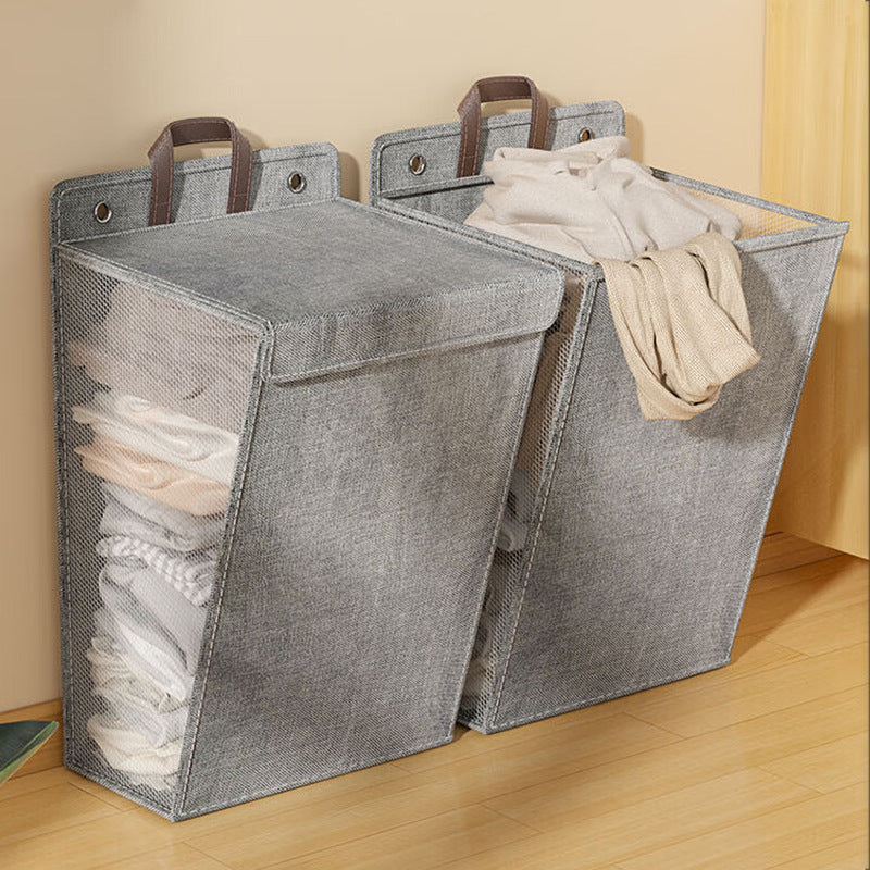 Folding Dirty Clothes Basket Wall-Mounted Storage Organizer Laundry Hamper
