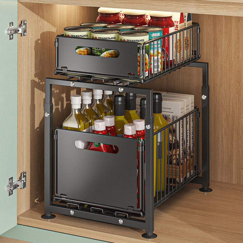 Adjustable Pull Out Kitchen Cabinet Organizer