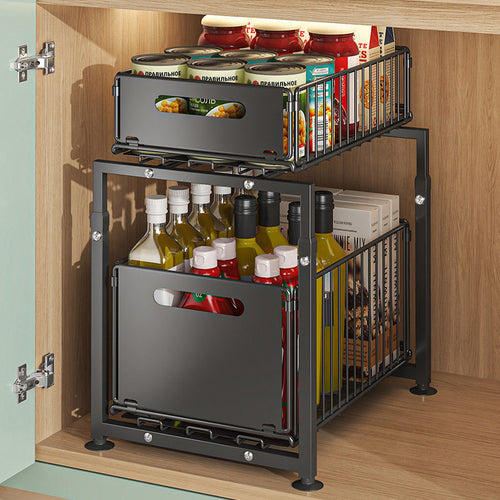 Adjustable Pull Out Kitchen Cabinet Organizer