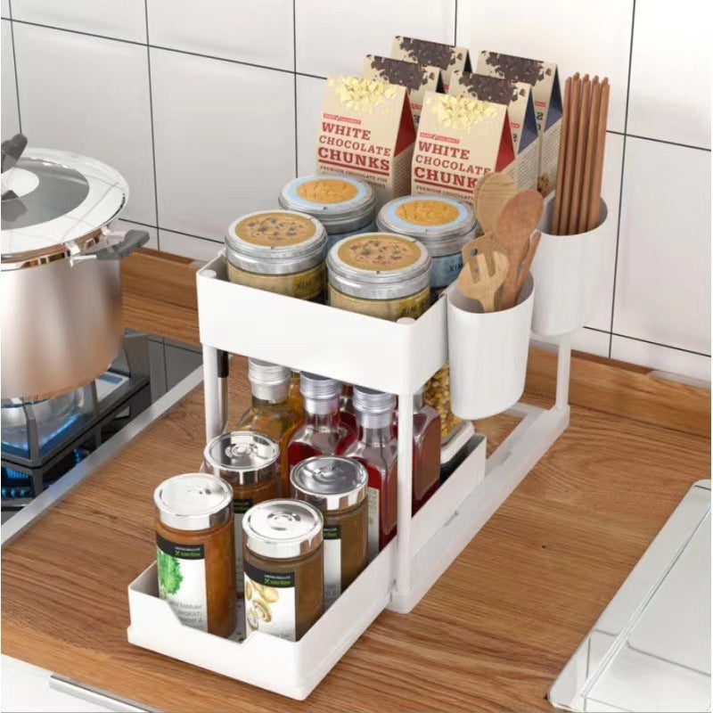 Under Sink Pull Out Storage Rack Organizer
