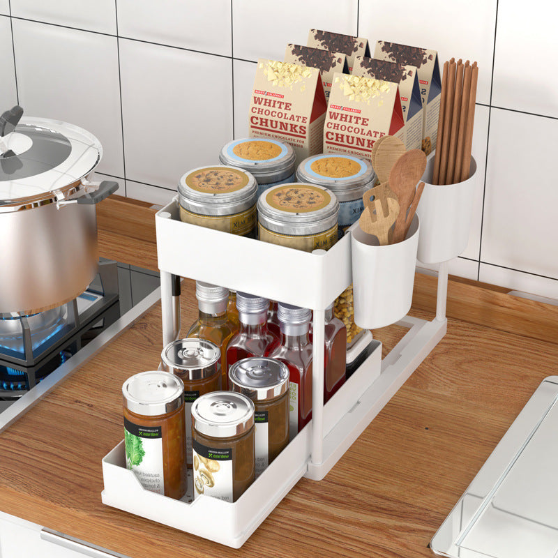 Under Sink Pull Out Storage Rack Organizer