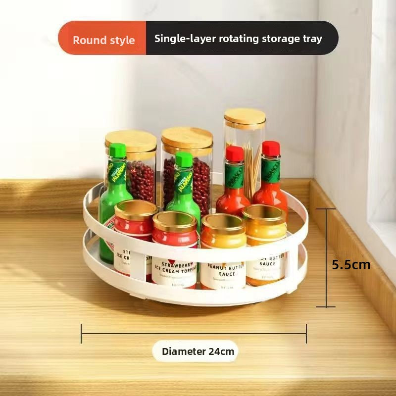 Rotatable Multi-Layer Metal Kitchen Countertop Storage Rack