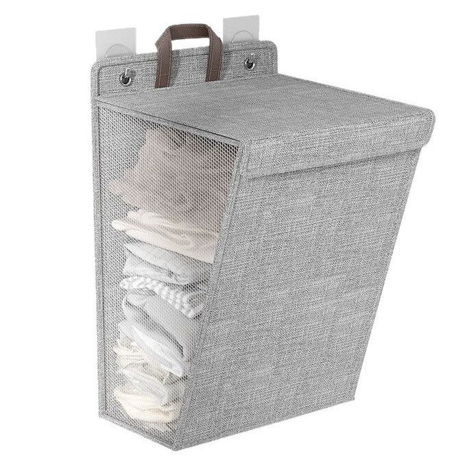 Folding Dirty Clothes Basket Wall-Mounted Storage Organizer Laundry Hamper