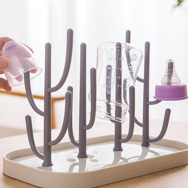 Creative baby feeding bottle draining rack