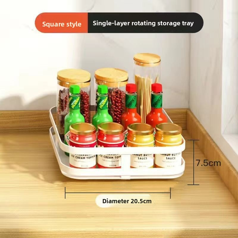 Rotatable Multi-Layer Metal Kitchen Countertop Storage Rack