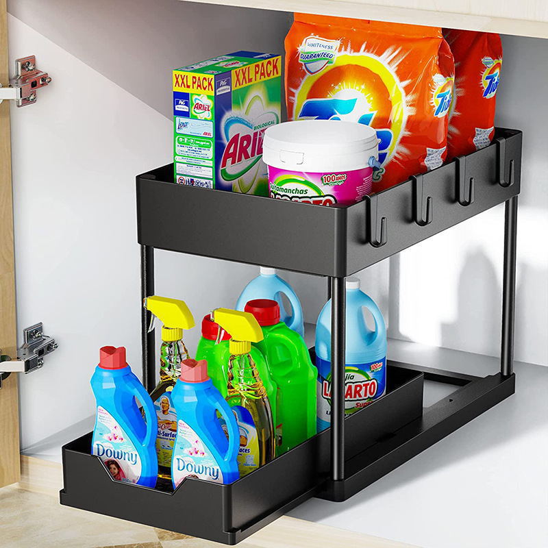 Under Sink Pull Out Storage Rack Organizer